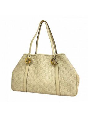 Gucci Tote Guccissima GG Twins Leather Beige Gold Silver